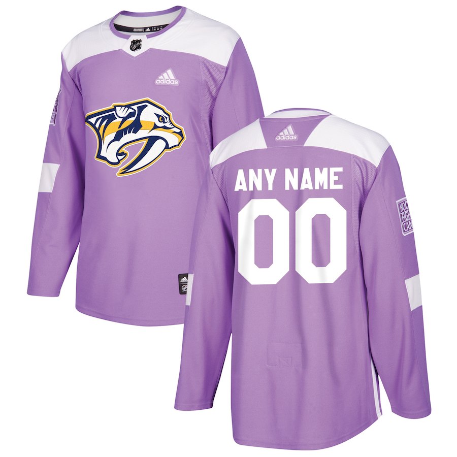 Men NHL adidas Nashville Predators Black 2018 Hockey Fights Cancer Custom Practice Jersey->customized nhl jersey->Custom Jersey